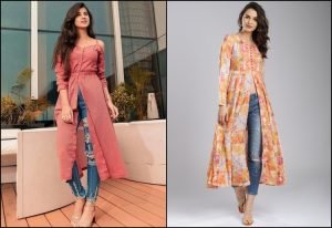long kurtis to wear with jeans